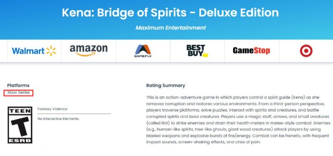 《柯娜：精神之桥》已获得Xbox版ESRB评级